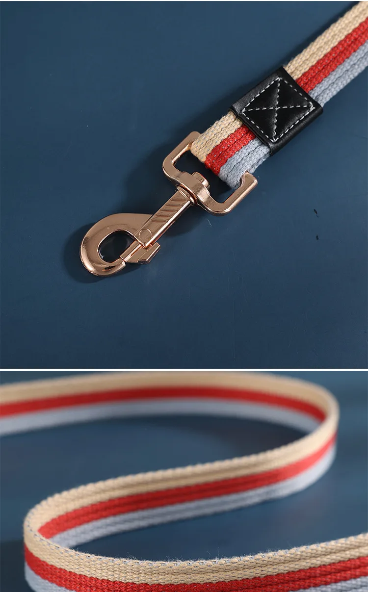 Custom Canvas Longer And Thicker Pet Dog Cat Leash For Training Walking