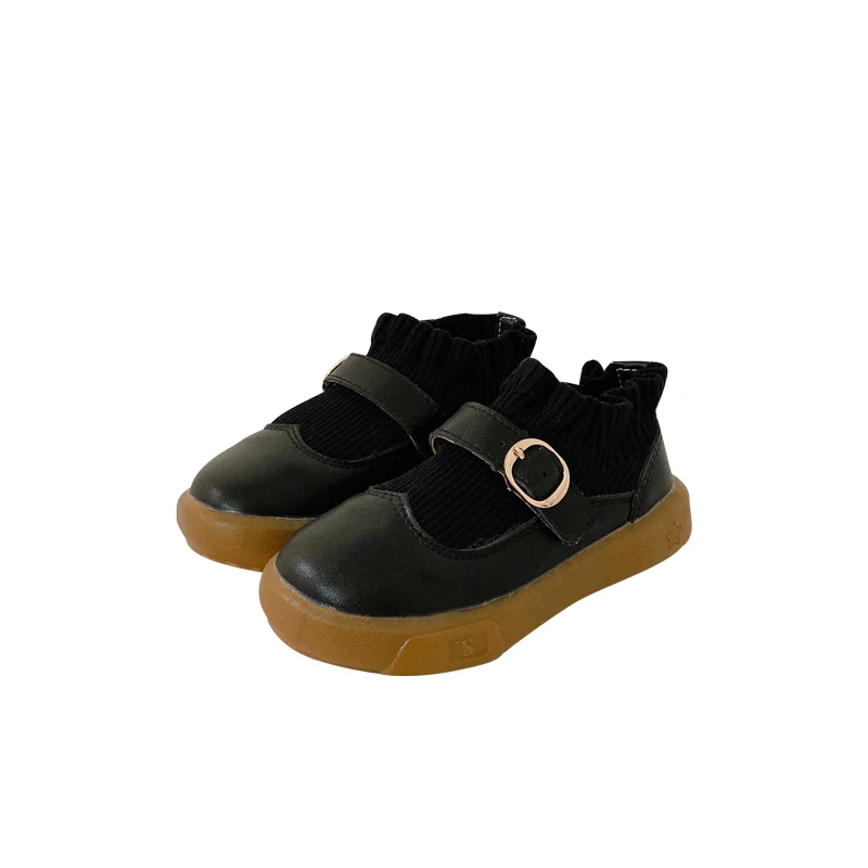 Wholesale Children Fashion Casual Shoes 2021 Winter Uniform Toddler Little Baby Shoes Genuine Leather School Shoes for Child