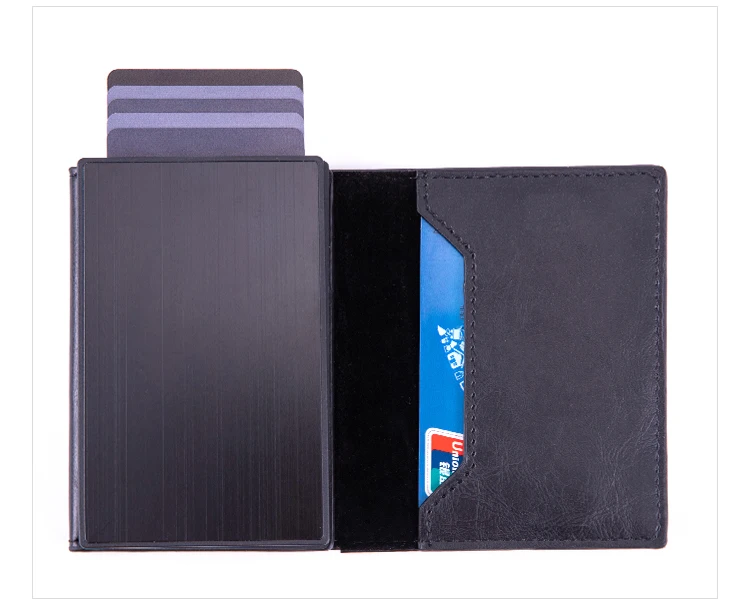 Bagsplaza Custom Rfid Blocking Leather Metal Credit Card Holder ...