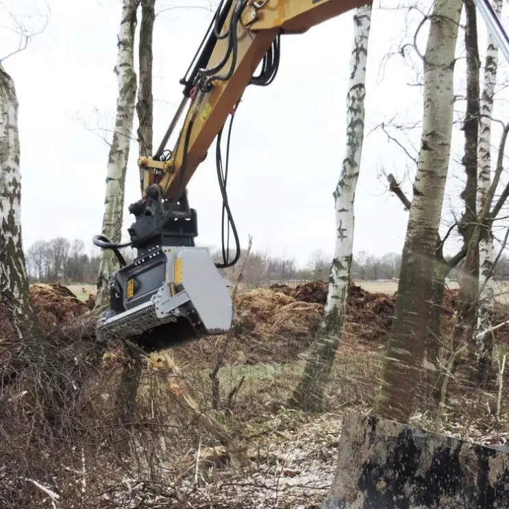 Digger Attachment Excavator Mulchers Drum Land Clearing Machine Forestry Mulcher