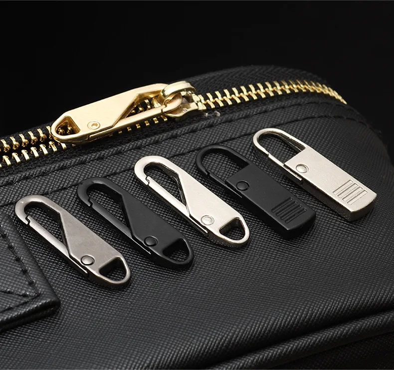 High Quality Removable Portable Zip Pullers Replacement Detachable Zipper Head Sliders for Metal Zippers