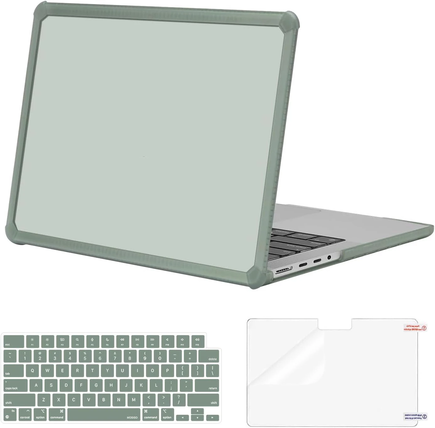 Case for MacBook Pro 14 inch Covers Anti-Cracking Heavy Duty TPU Bumper Hard Case Keyboard Skin Screen Film Protectors