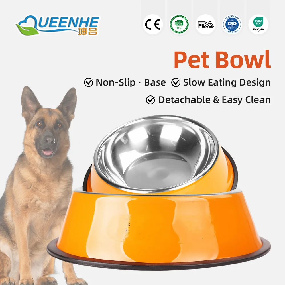 Wholesale Pet Food Container Non-slip Stainless Steel Pet Bowls for Ca - product detail 1