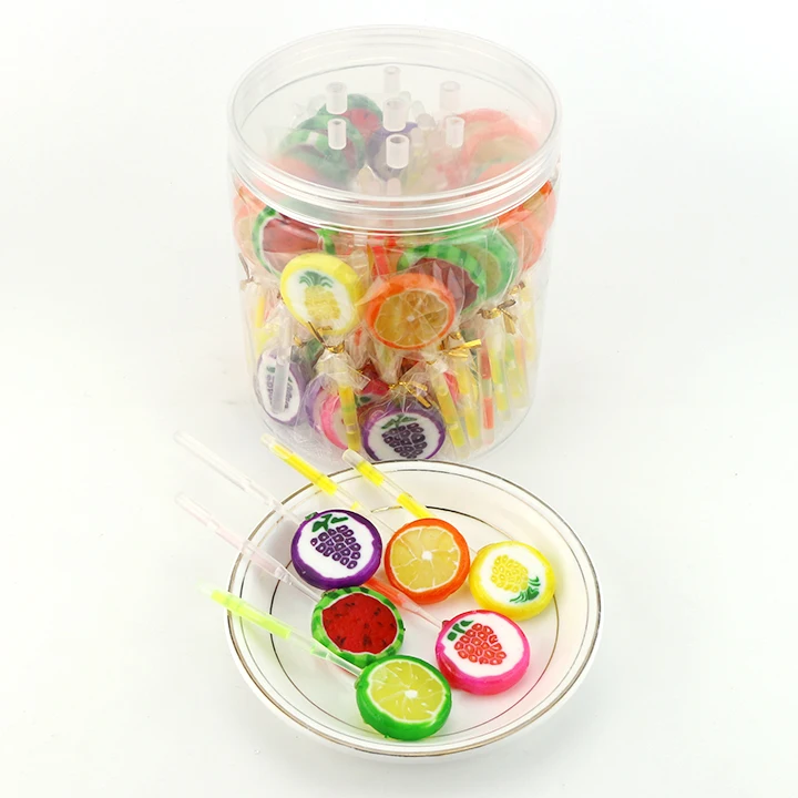 Slice fruits lollipop