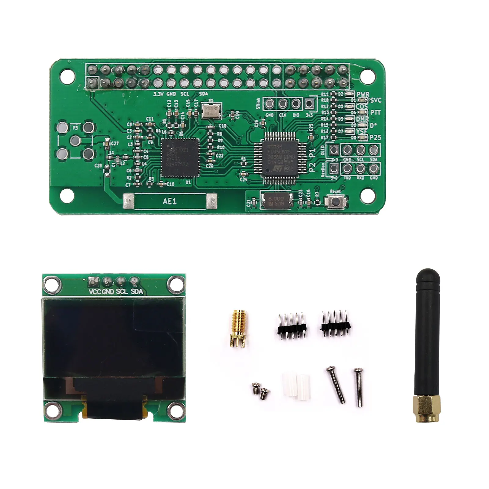MMDVM Expansion Board Support P25 DMR YSF D-Star UHF VHF WiFi Digital Voice Modem Suitable for Raspberry Pi-Zero W Pi 3B+ Hima MMDVM Hotspot Spot Radio Station Antenna Pi 3 