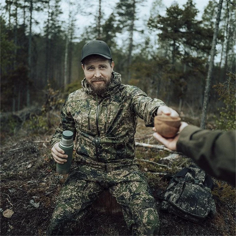 Камуфляжная охотничья одежда для мужчин, цифровой бесшумный водонепроницаемый костюм зеленого цвета, комплект охотничьей куртки и брюк с утиным оленем