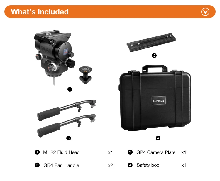 E-IMAGE MH22 MH32 100mm Professional Heavy Duty Camcorder tripod Fluid Head 32kg