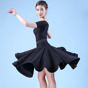 New Adult Latin Dance Dress with Belt Training Dancewear for Women Latin Dance Costumes for Girls Performances and Competitions