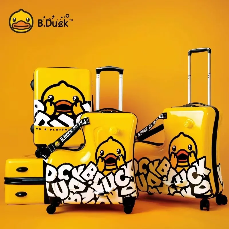Portable Children Cartoon Luggage Trolley Cases With Scooter Ride Kids Trolley Cases Ride Kids Hard Suitcase For Travel Trip