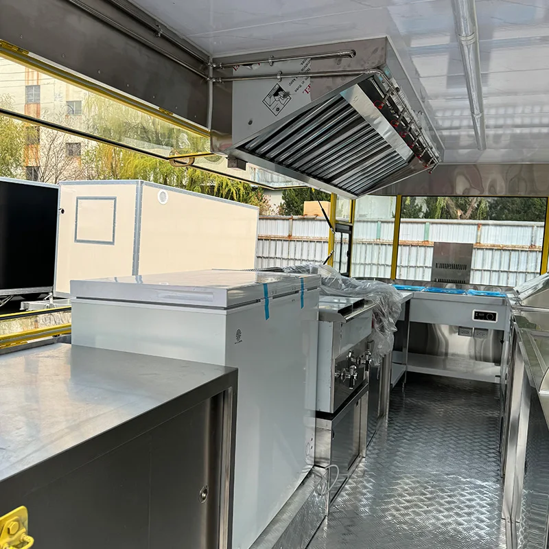 Electric food trailer for sale ice cream stall crepe machine food trucks mobile food trailer factory