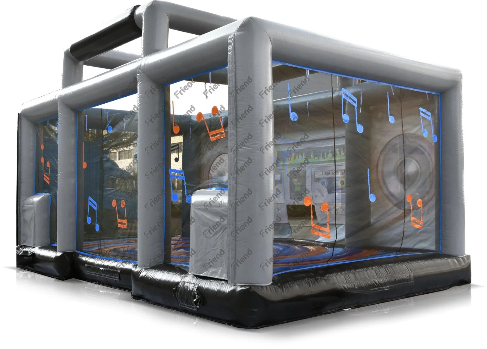 2021 IAAPA Interactive Inflatable Disco Dance House Adult Boom Box Jumping Bouncy Castle Retro Boombox Bouncer for Party