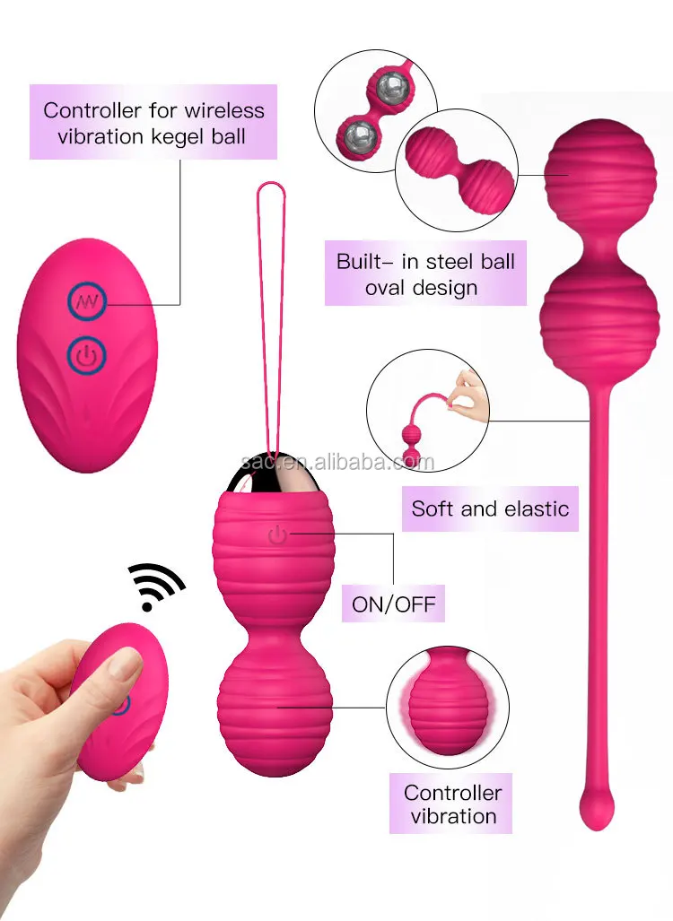 Women 12 Speed Remote Control Wireless Vibrating Jumping Egg Vibrator Sex  Toy With 3 Pcs Kegel Vagina Dumbbell Ball Set