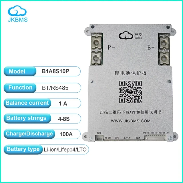 Jk Smart Bms 2A Active Balance 4S 8S 16S 20S 24S 12V 24V 48V 60V 72V Lifepo4 Bms 100A 150A 200A Bms for Lithium Ion Battery Pack