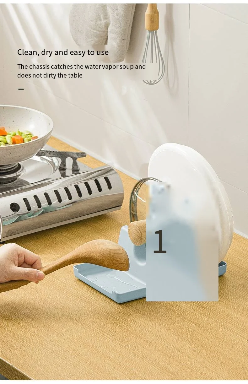 Kitchen pot cover rack countertop shelf sitting spoon cooking spatula can be put hanging spatula rack storage supplier