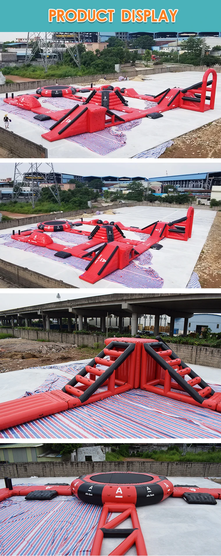 CH Outdoor Inflatable obstacle floating Aqua Park Castle Slide for Kids Water Park Platforms and Platforms Water Park Slide manufacture