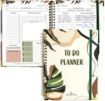 Simplified To Do List Planner Notebook Daily Journal And Undated Spiral Custom Planner