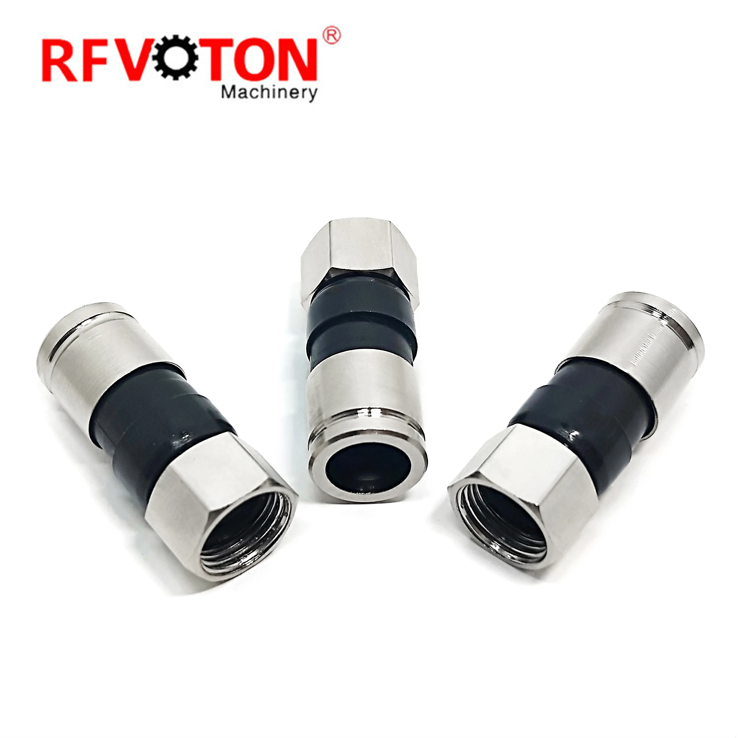 Factory Supply Low Price F Male Macho Plug Straight Compression RG6 RG 6 Cable Rf Coaxial Connectors in Stock