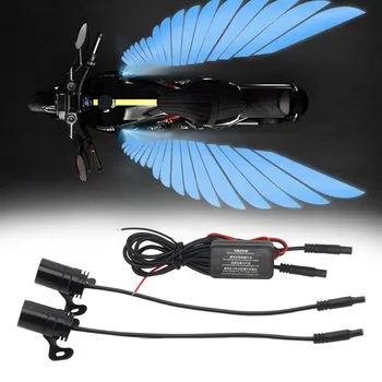 ZONGYUE angel wings car projection light Colorful motorcycle ground lamp Angel wing welcome lamp angel wings car light