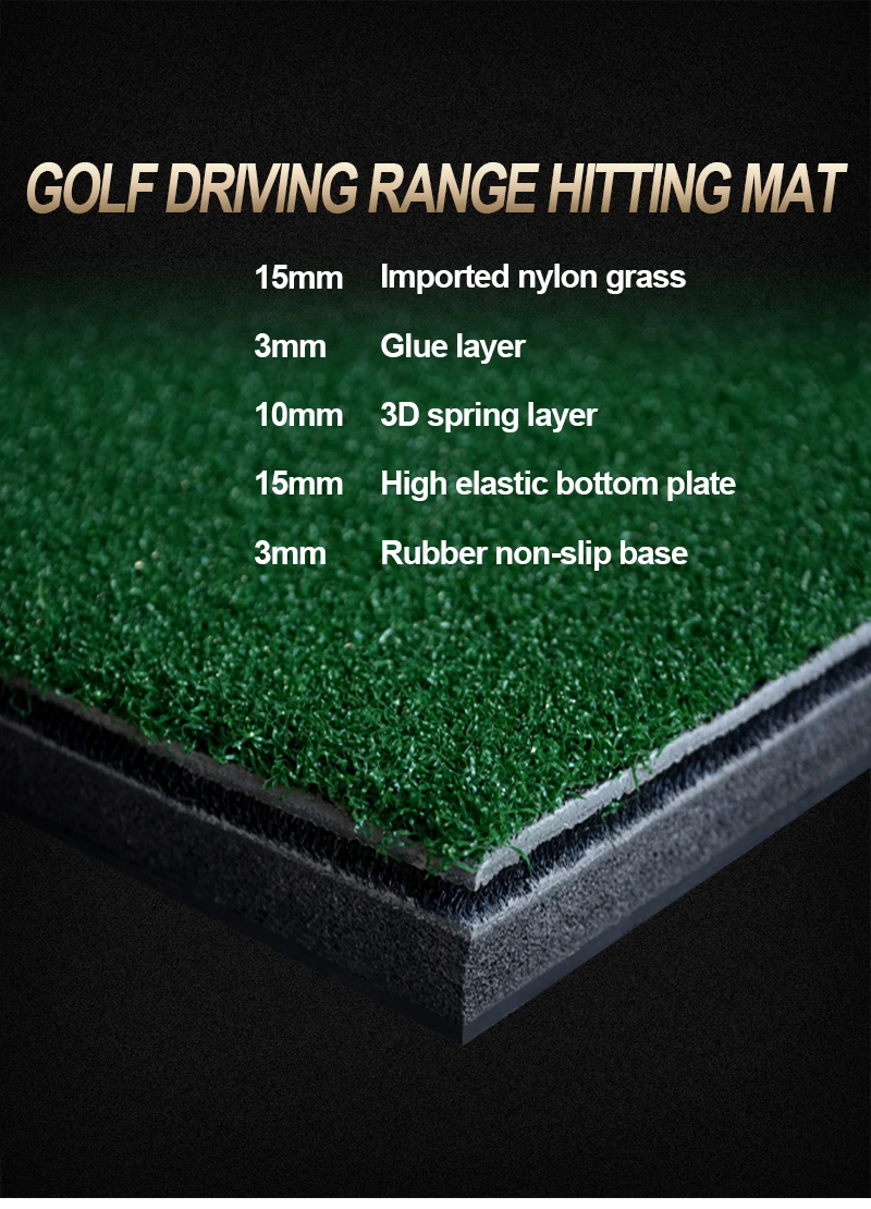 Wholesale Professional Rubber Golf Hitting Mat Driving Range Backyard