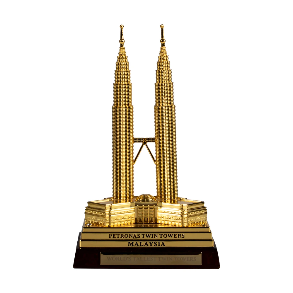 Custom World Famous Architecture Notre Dame Triumphal Arch Paris Louvre Dubai Burj Kalifa Metal 3d Miniature Building Model
