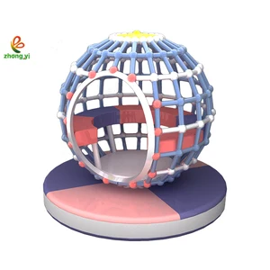 Zhongyi Amusement Soft Play Rides White Carousel Electric Merry Go Round Indoor Play Center Soft Playground