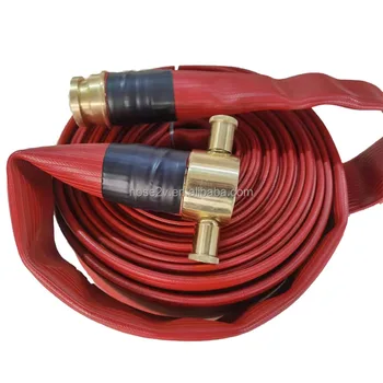 Red rubber duraline Fire fighting hose red nitrile rubber durable layflat fire hose wc Brass John Morris British hose couplings
