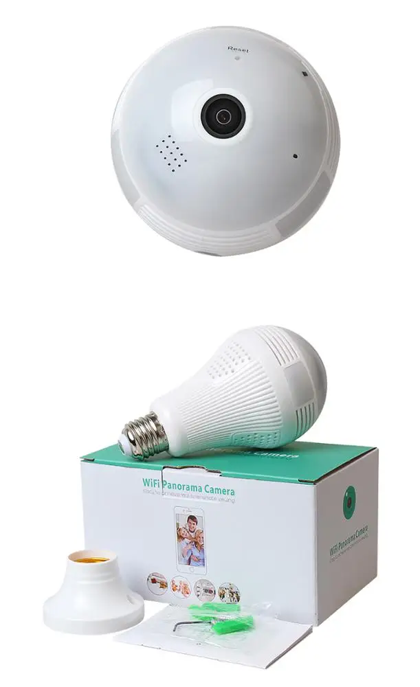 Two Year Warranty Two Way Audio Wifi Panoramic Pir Surveillance Light Bulb Security Camera