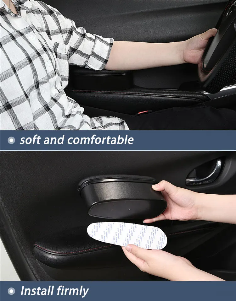 Tonc Pu Leather Car Door Side Armrests Pad Storage Organizer Handrail