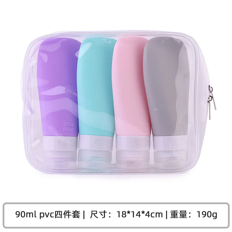 Silicone dispenser travel dispenser set Packaging bottle storage bottle dispenser travel bottle supplier