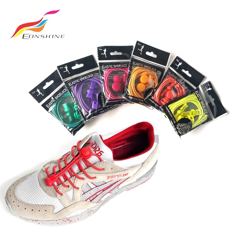 Safety Reflective 40"  No Tie Round Plastic Fastening Lock System Elastic Shoe Laces with Clip for Kids