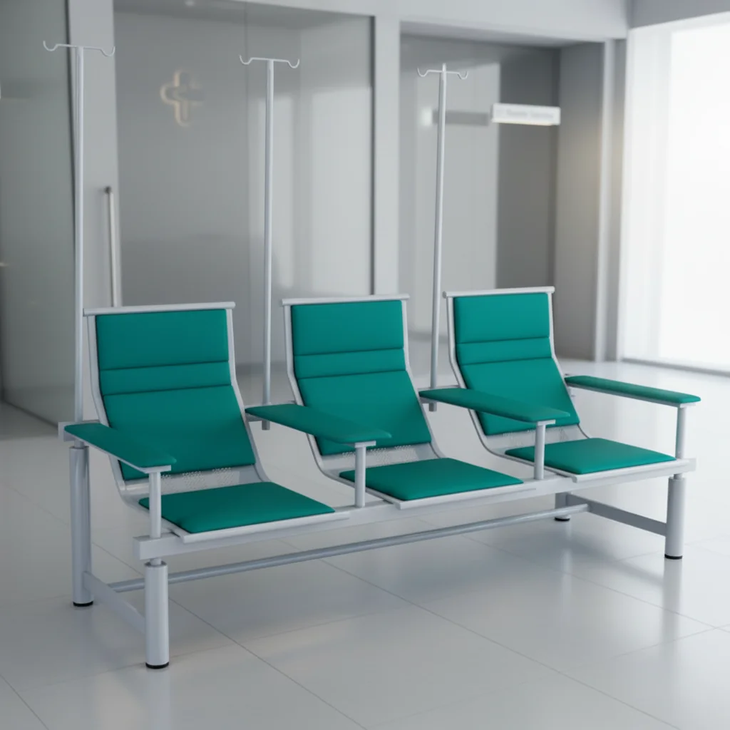 Hot Selling Adjustable IV Pole Backrest Infusion Chair High End Medical Hospital Chair 3/5 Seats PU Leather Modern Design 6
