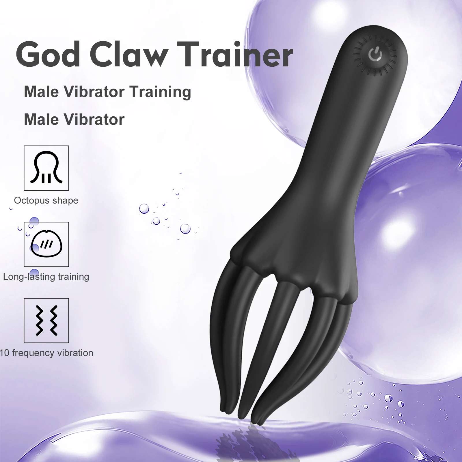10 Frequency New Arrivals Male Masturbator Black Sexual Octopus Pleasure  Sex Toy Strongly Vibrating for Man Penis Training
