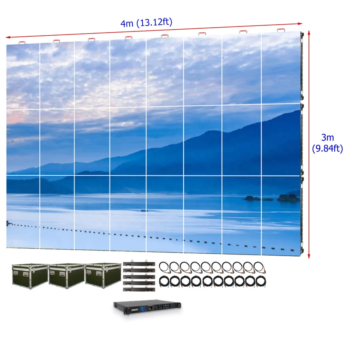 12 Square Meter Indoor Rental LED Display P1.953 1.9mm LED Rental Screen High Resolution with Excellent Visibility