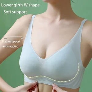 Custom Logo Ultra-thin Cool Feeling Traceless Bra Seamless Bra Ladies Wireless Gathering Breathable Bra for Women