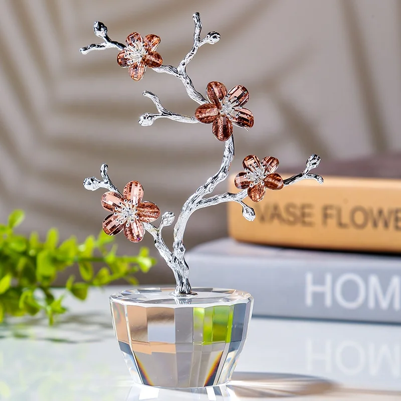 Wholesale Souvenir Home Decoration Wedding return gifts Crystal Flower Model Plum Blossom Valentine's  Gifts details