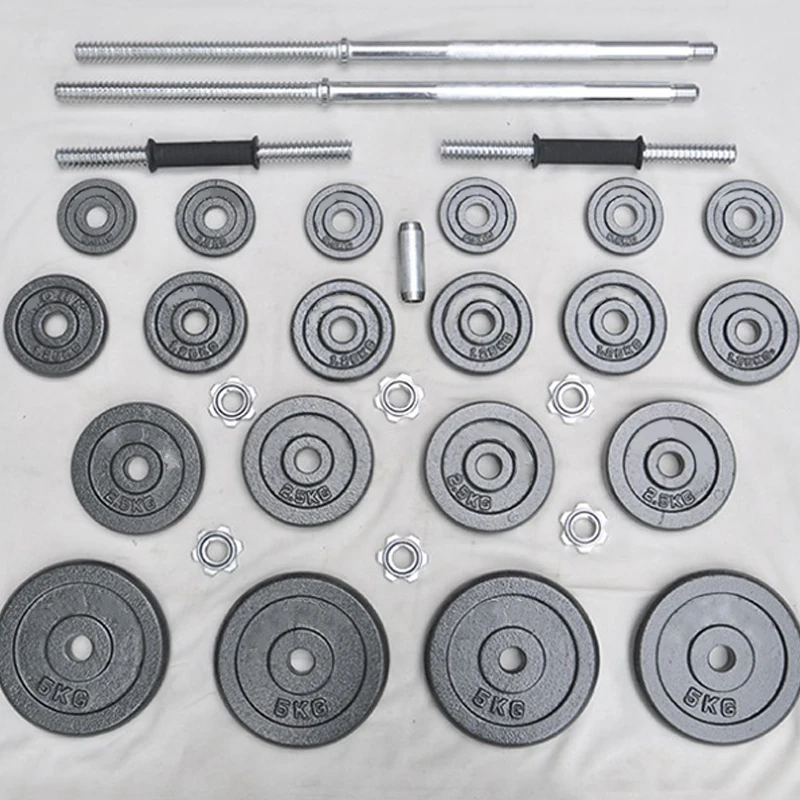 Factory Cast Iron Sales Gym Free Strength Weight Training Connector Option Dumbells Adjustable 50kg Barbell Dumbbells Sets