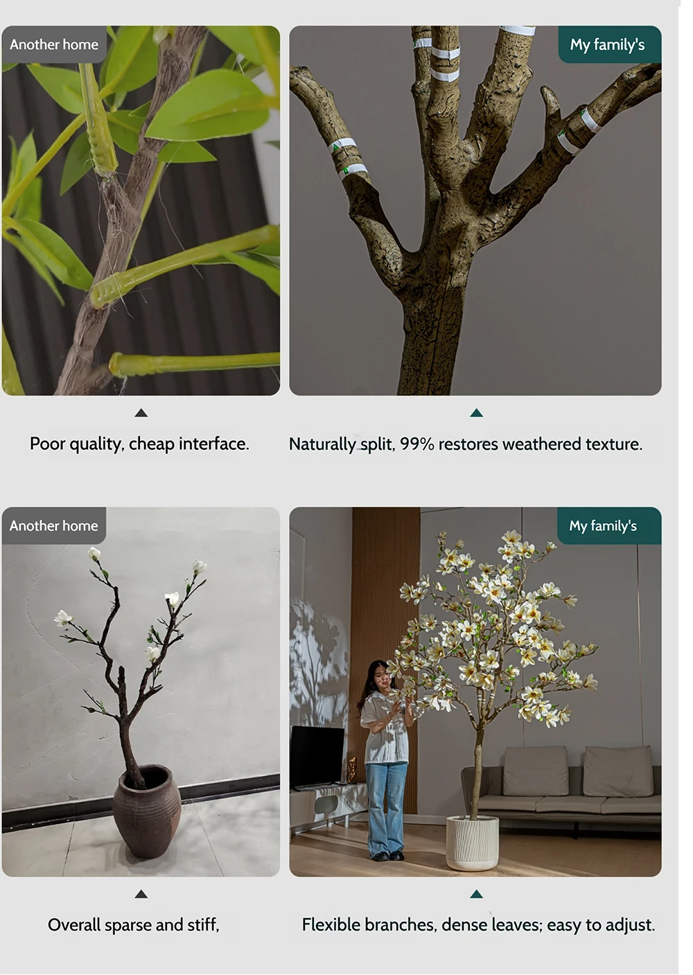 product plastic artificial magnolia tree shaped plant eco friendly high quality landscaper outdoor wedding stage flower decoration-12