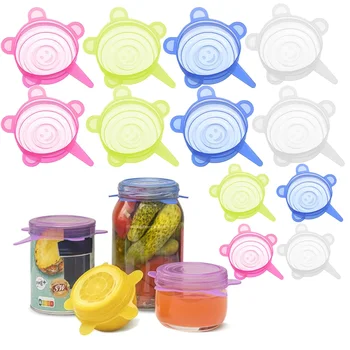 BPA Free Reusable Soft Silicone Bowl Lid Multi-Size Fresh-Keeping Food Preservation Cover for Home Kitchen Use
