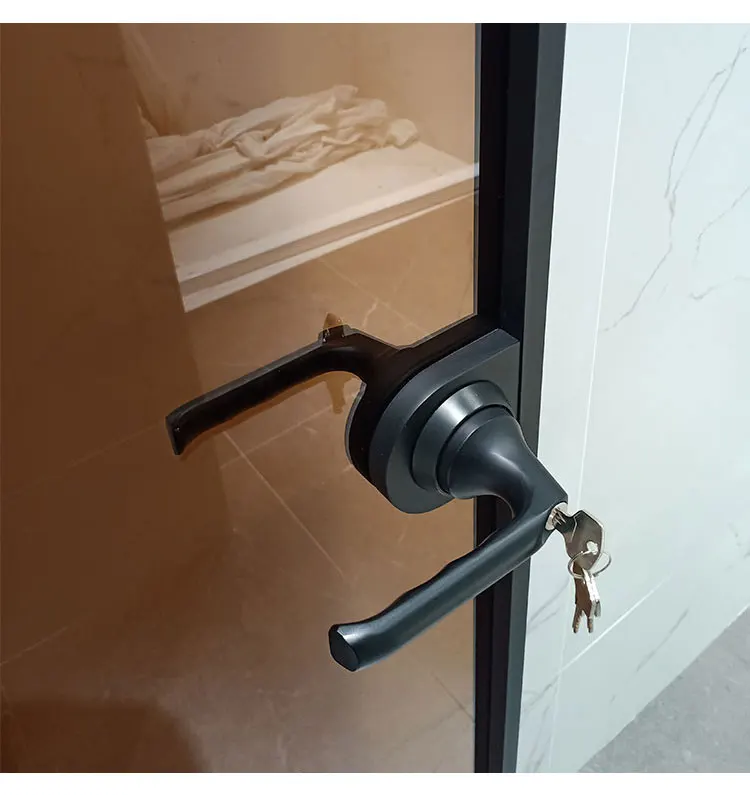 Hdsafe Aluminum Toilet Door Lock Set Security Bathroom Glass Swing Door