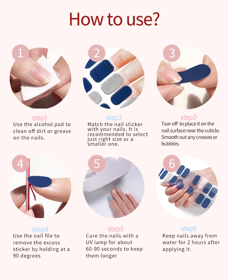 Beautysticker Wholesale Semi Cured Gel Nail Strip Stickers Non-toxic