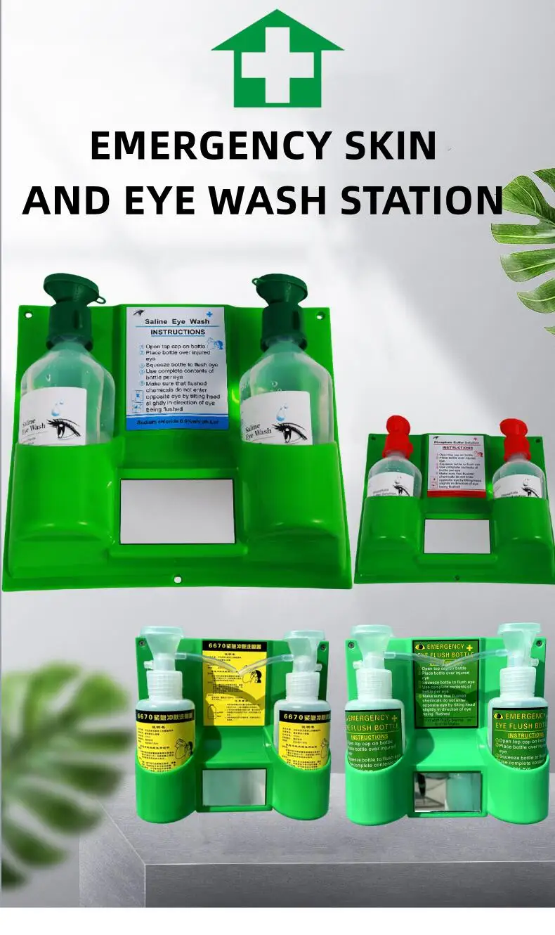 Portable Emergency Eyewash Station Comes with Two 500ml Phosphate ...