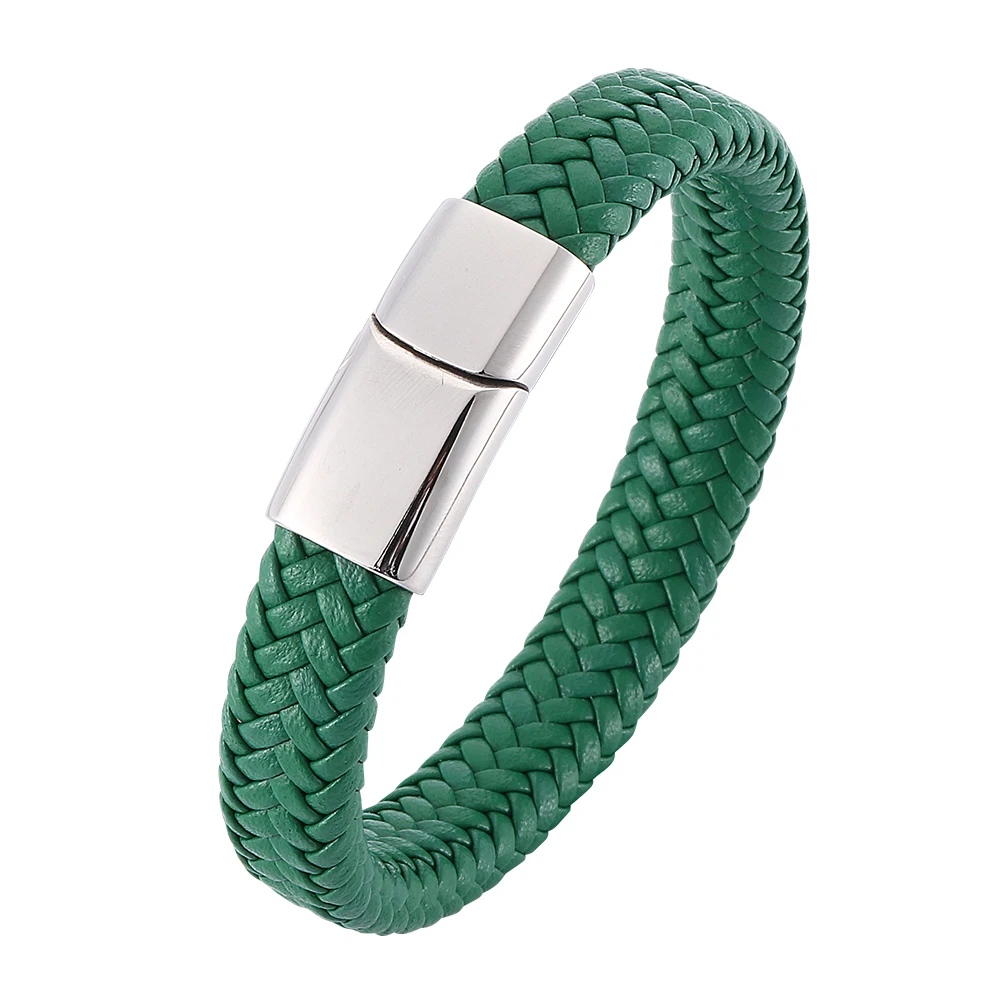 Arcas Green Braided • Leather Bracelet