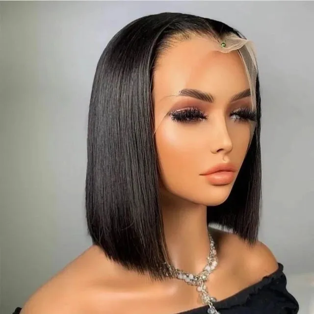 Wholesale 13*4 Lace Frontal Wig Vendors 150% 180% Density Lace Frontal Wig  Human Hair Bob Wig