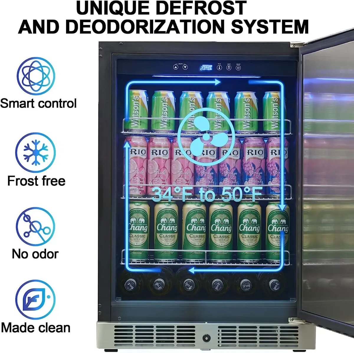 Factory Supply Black Color Beer Beverages Cooler 140L Built in Glass Door Drinks Refrigerator With Lock 3