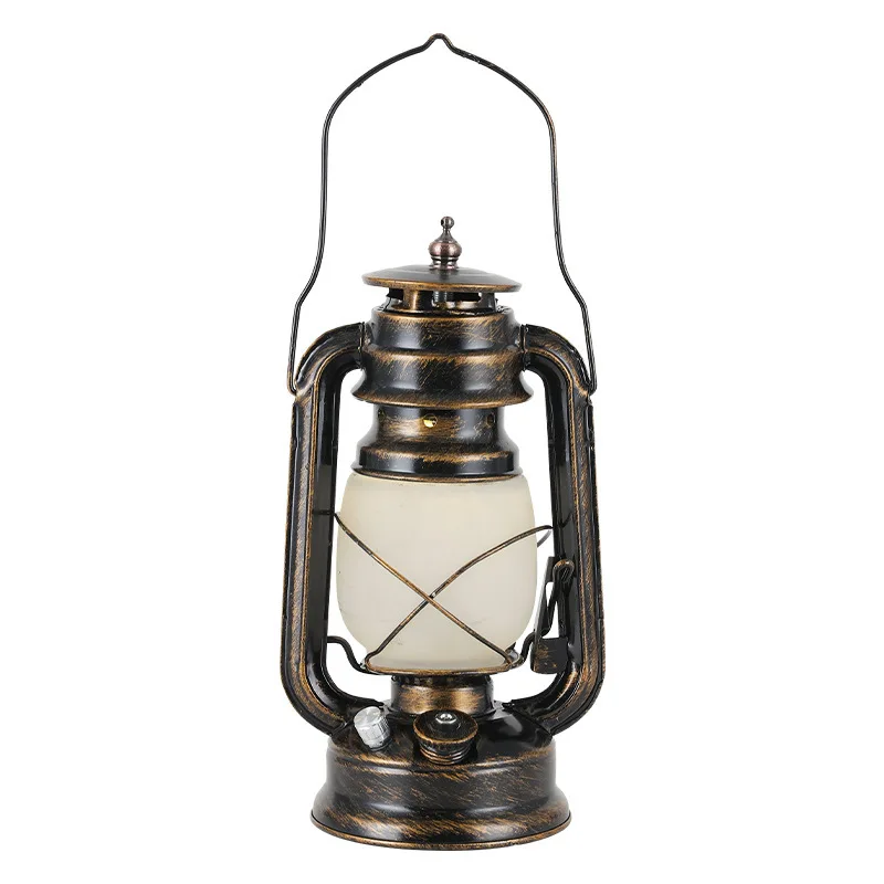 Lanterne D'urgence Extérieur à Flamme Vacillante, Argent, Style Ferme