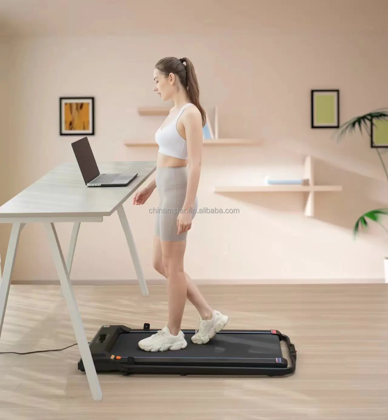Portable Mini LED Screen Electric Motorized Foldable Walking Pad Home Gym Flat Treadmill for Fitness Exercise Running Wireless