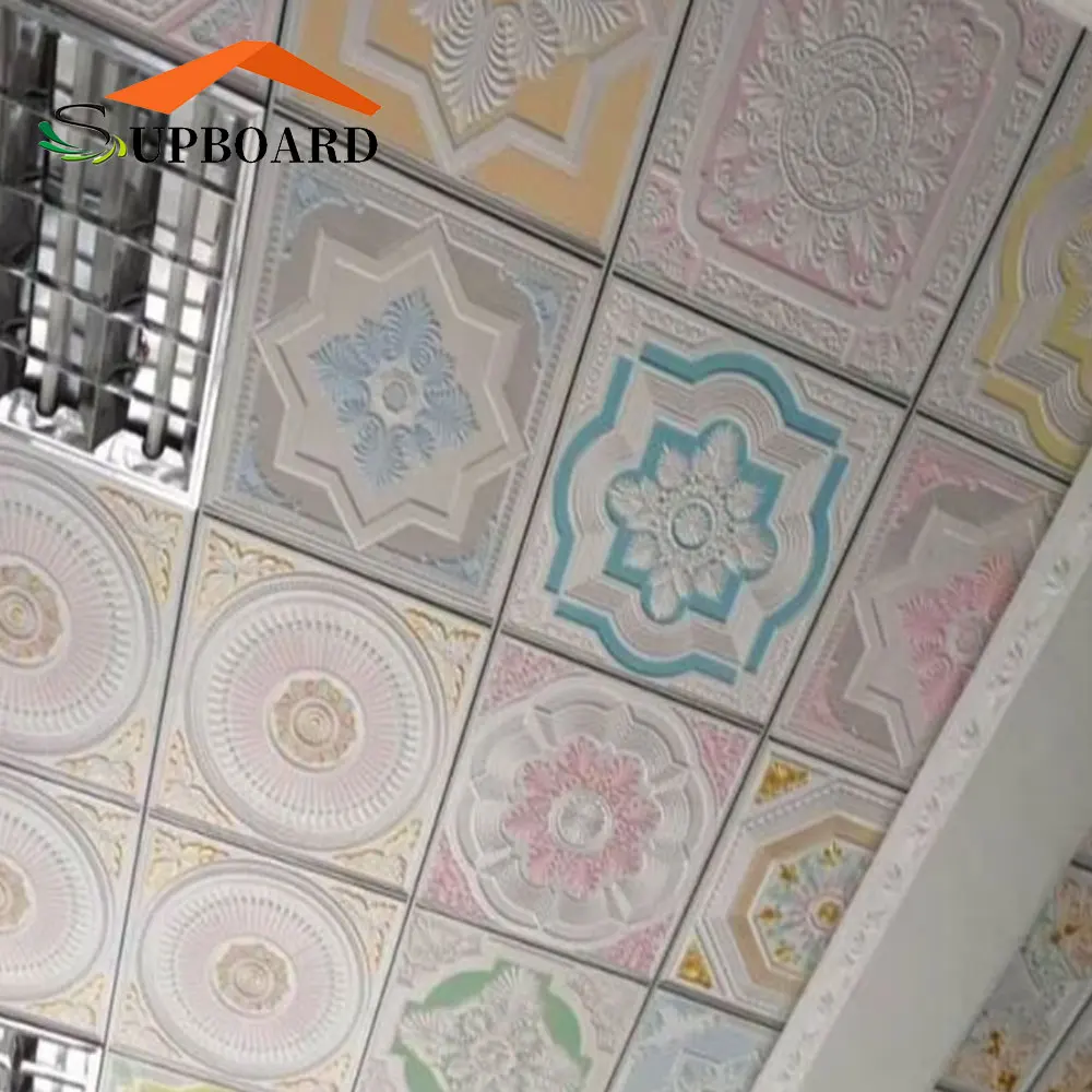 Hot Sales Gypsum Ceiling Board  Flower Design Pictures