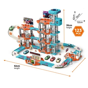 5-layer DIY Assembly Railway Construction Slide Toy Parking Lot Exciting Catapult Track Car Racing Kit