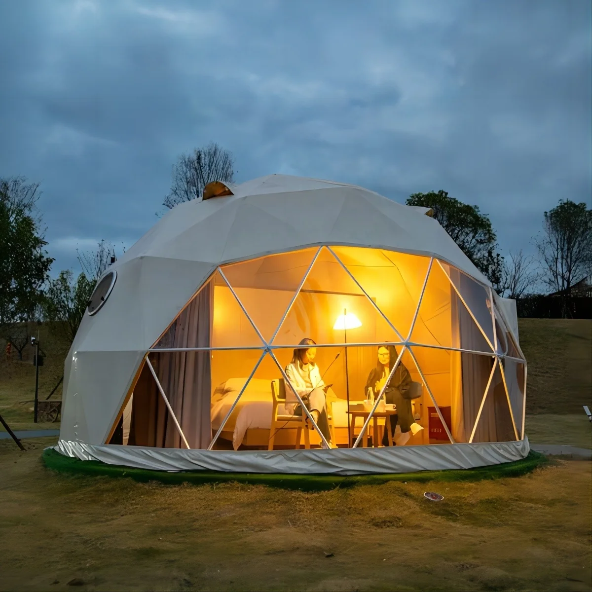 7m ko-Geodtisches Glamping-Kuppelzelt mit Ofen Iglu-Haus fr Russisches  Wintercamping
