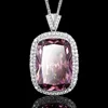 Platinum dried rose pendant with Chopin chain